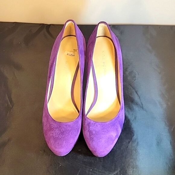 NINE WEST SUEDE ROUND TOE SLIP-ON WOMEN"S HIGH HEEL STILETTOS PUMP SHOES - Picture 2 of 16